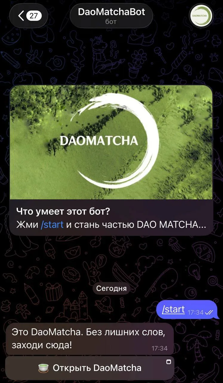 Страница бота в Telegram